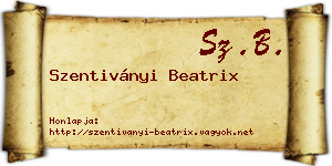 Szentiványi Beatrix névjegykártya