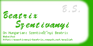 beatrix szentivanyi business card